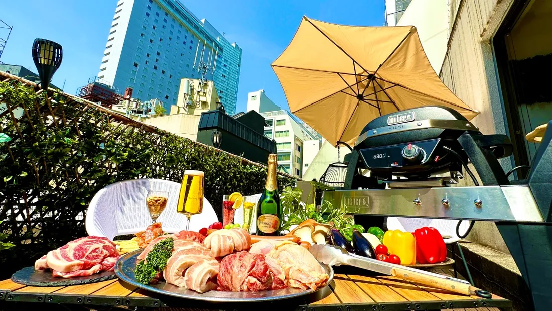 渋谷ガーデンルーム4Fの貸切BBQ・パーティーの様子